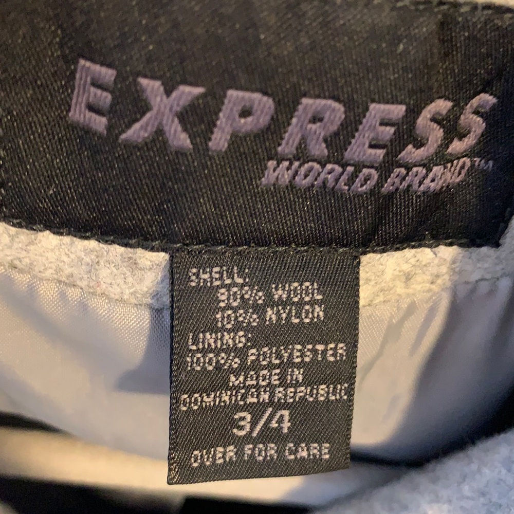 Express Light Gray Double Breasted Woolen Coat! - image 4